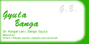 gyula banga business card